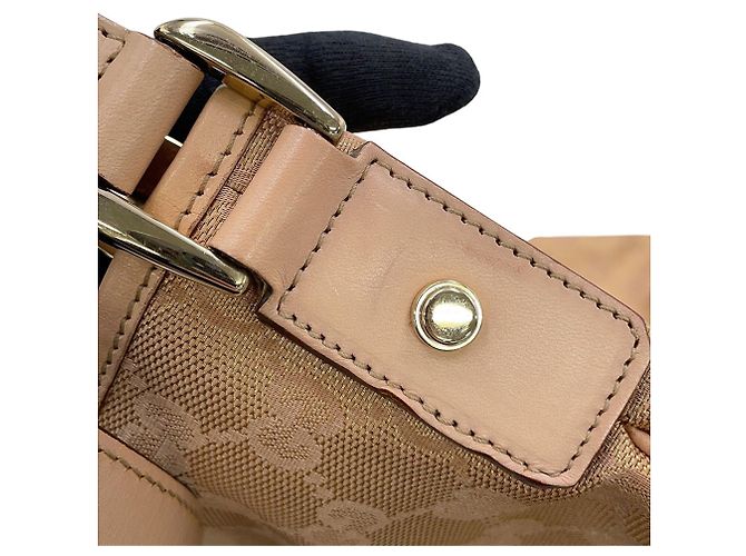 Borsa a tracolla Gucci in tela GG rosa beige - vista 8