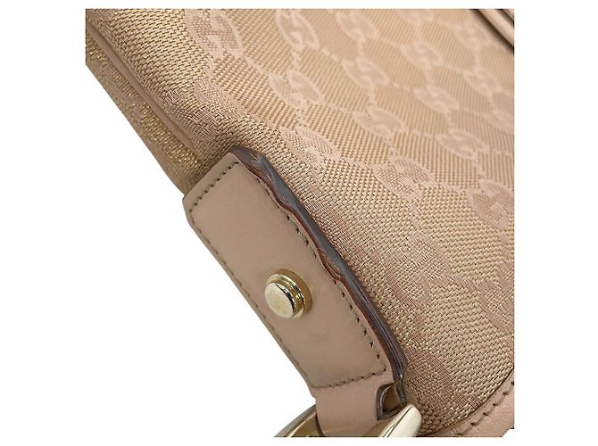 Borsa a tracolla Gucci in tela GG rosa beige - vista 9