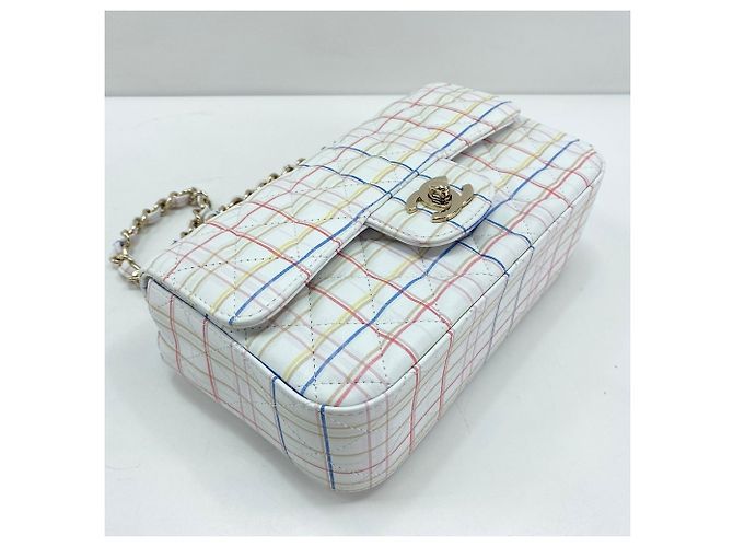 Timeless Borsa a tracolla Chanel Mini Flap 20 bianca Bianco - vista 8