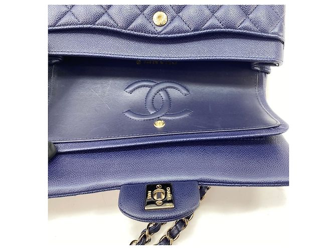 Borsa a tracolla Chanel Matelassé Navy Double Flap Blu navy - vista 11
