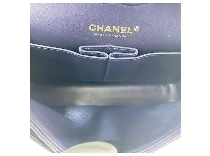 Borsa a tracolla Chanel Matelassé Navy Double Flap Blu navy - vista 13