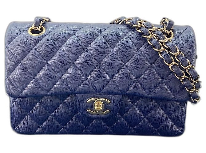 Borsa a tracolla Chanel Matelassé Navy Double Flap Blu navy - vista 15