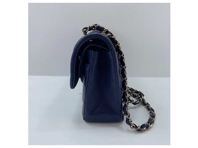 Borsa a tracolla Chanel Matelassé Navy Double Flap Blu navy - vista 3