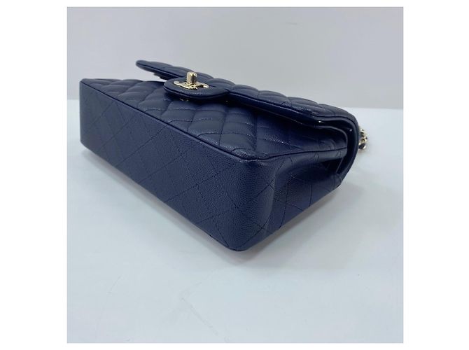 Borsa a tracolla Chanel Matelassé Navy Double Flap Blu navy - vista 7