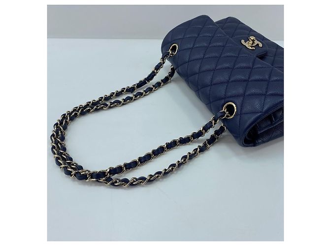 Borsa a tracolla Chanel Matelassé Navy Double Flap Blu navy - vista 8
