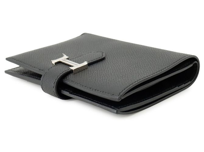 Cartera compacta de dos pliegues Hermès Bearn Negro - vista 2