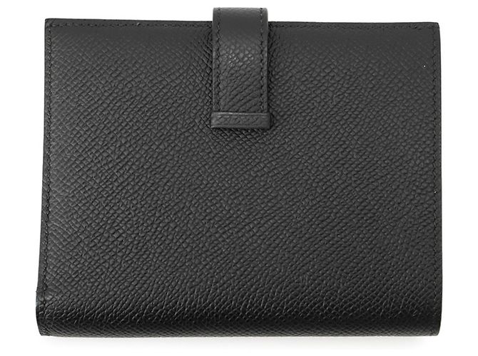 Cartera compacta de dos pliegues Hermès Bearn Negro - vista 3