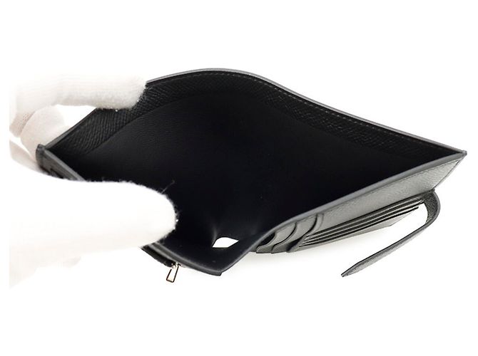 Cartera compacta de dos pliegues Hermès Bearn Negro - vista 5