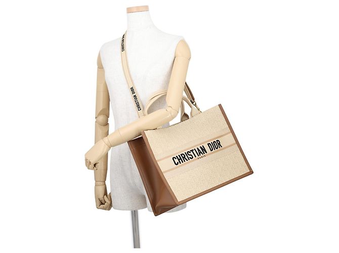 Borsa Christian Dior Dior Book Tote Medium Marrone - vista 5