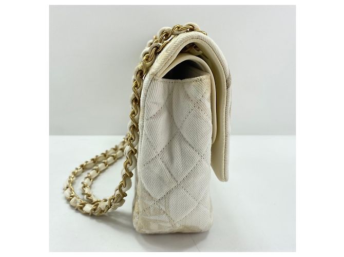 Borsa a Spalla Chanel Matelassé 25 Double Flap Bianco - vista 10