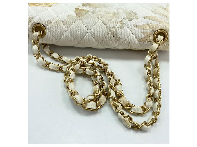 Borsa a Spalla Chanel Matelassé 25 Double Flap Bianco - vista 11