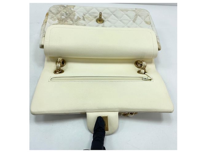 Borsa a Spalla Chanel Matelassé 25 Double Flap Bianco - vista 12