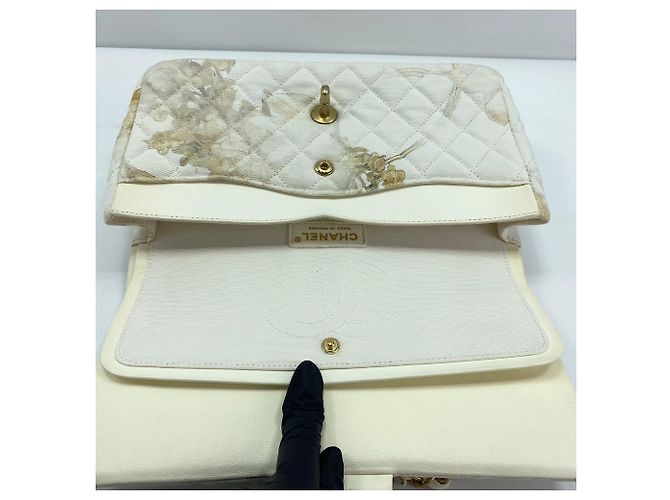 Borsa a Spalla Chanel Matelassé 25 Double Flap Bianco - vista 13