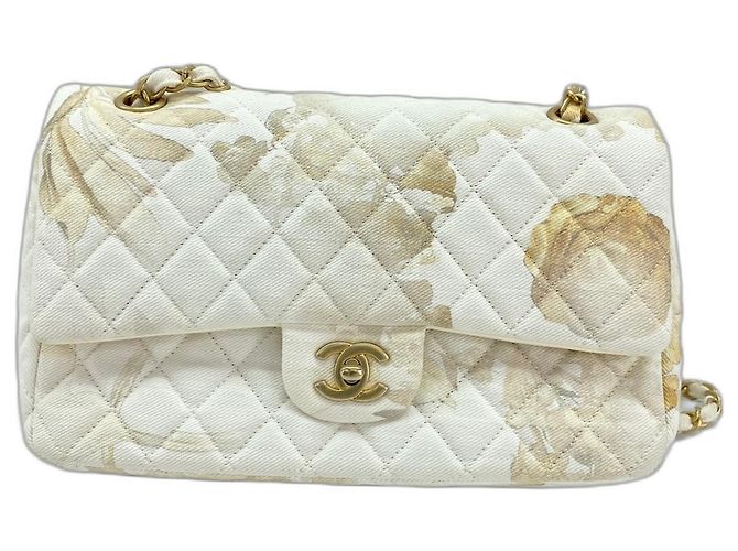 Borsa a Spalla Chanel Matelassé 25 Double Flap Bianco - vista 2
