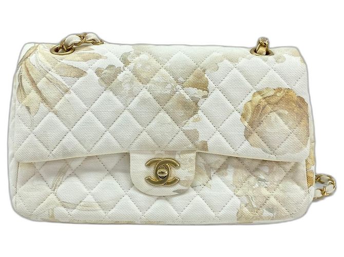 Borsa a Spalla Chanel Matelassé 25 Double Flap Bianco - vista 3
