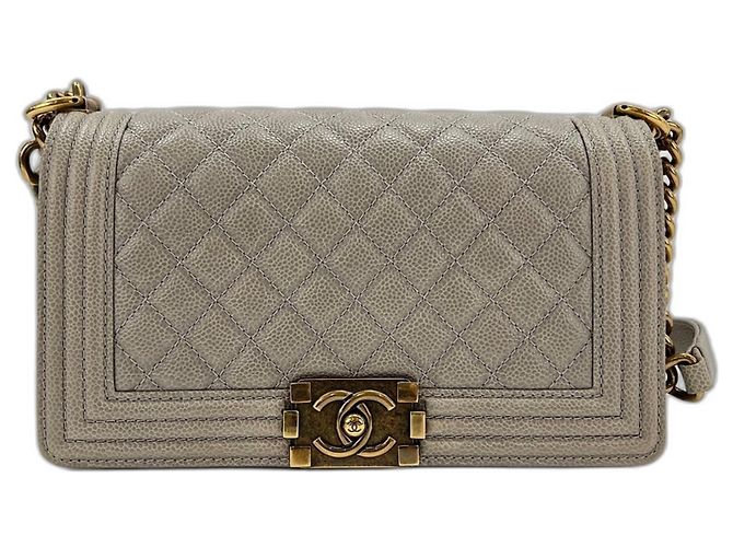 Chanel Boy Schultertasche in Grau Braun - Ansicht 2