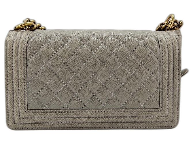 Chanel Boy Schultertasche in Grau Braun - Ansicht 3