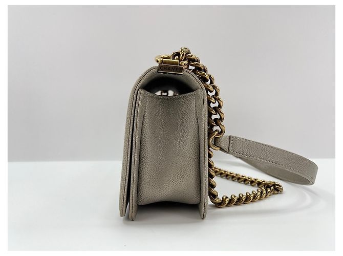 Chanel Boy Schultertasche in Grau Braun - Ansicht 4