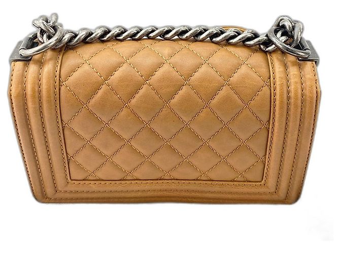 Borsa a tracolla Chanel Boy marrone - vista 3