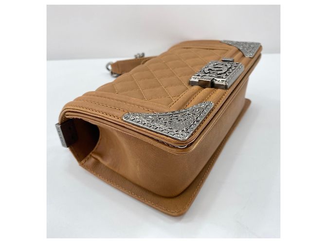 Borsa a tracolla Chanel Boy marrone - vista 7
