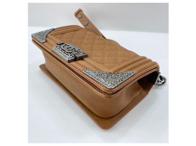 Borsa a tracolla Chanel Boy marrone - vista 8