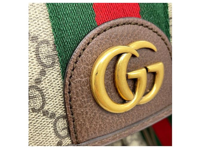 Gucci Ophidia GG Supreme Rucksack Medium Braun Rot Grün - Ansicht 12