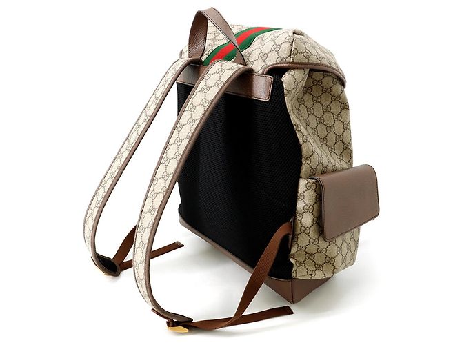Gucci Ophidia GG Supreme Rucksack Medium Braun Rot Grün - Ansicht 2