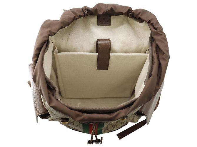 Gucci Ophidia GG Supreme Rucksack Medium Braun Rot Grün - Ansicht 5