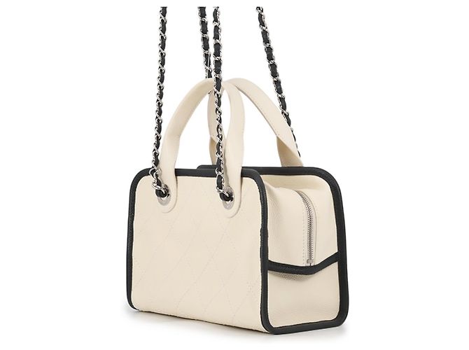 Borsa Bowling Deauville Chanel Nero Bianco - vista 2