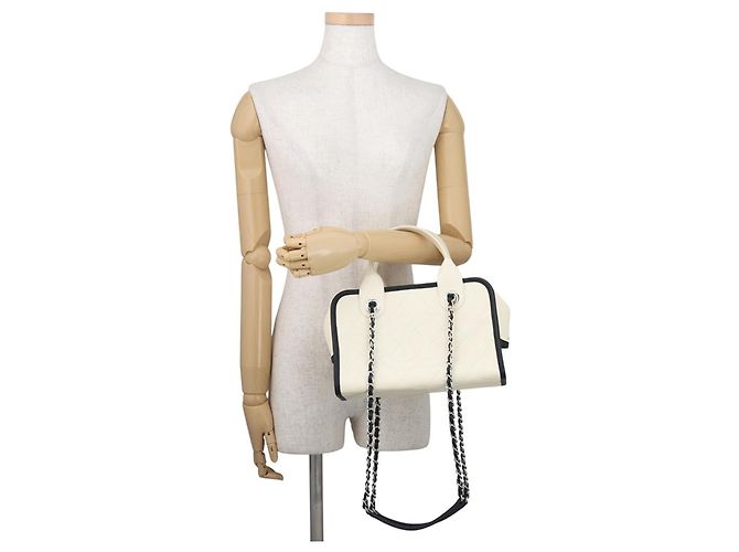 Borsa Bowling Deauville Chanel Nero Bianco - vista 4