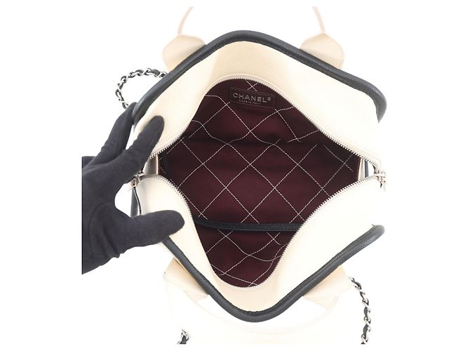 Borsa Bowling Deauville Chanel Nero Bianco - vista 6