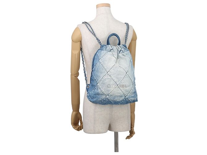 Chanel Small Denim Handtasche Blau - Ansicht 4
