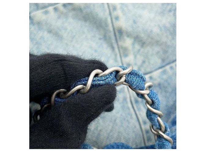 Chanel Small Denim Handtasche Blau - Ansicht 6