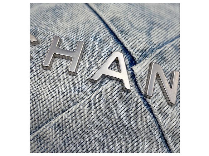Chanel Small Denim Handtasche Blau - Ansicht 8