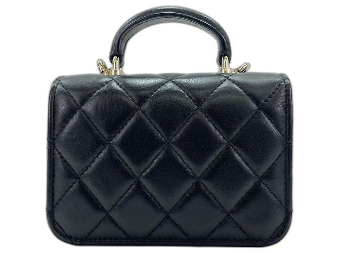 Borsa a tracolla Chanel Matelassé in pelle nera Nero - vista 2