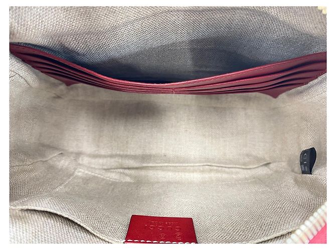 Borsa a tracolla in pelle rossa Gucci Rosso - vista 10