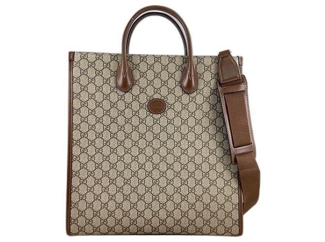 Borsa Tote 2-Way Gucci Interlocking G marrone - vista 10