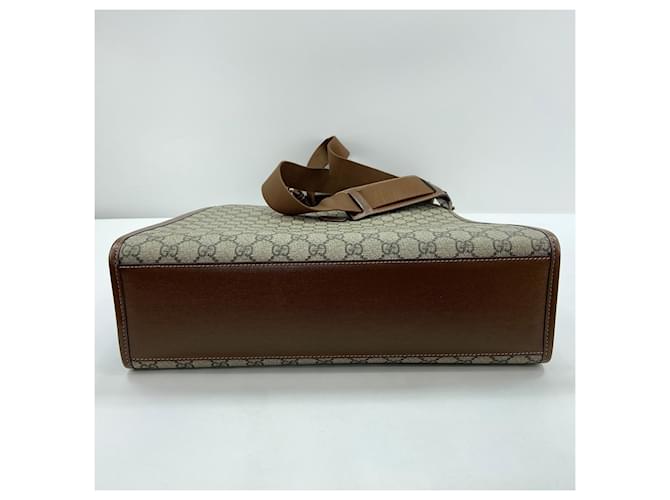 Borsa Tote 2-Way Gucci Interlocking G marrone - vista 5