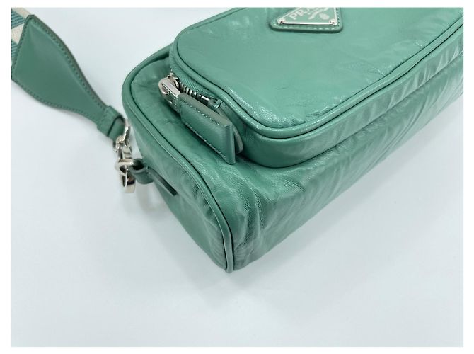Borsa a tracolla Prada Nappa Verde Antico - vista 8