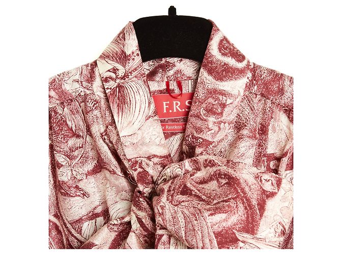 Autre Marque F.R.S. For Restless Sleepers Robe Soie FR38 Rosa Seidentwill Maxi-Kleid UK10 US8 Mehrfarben - Ansicht 2