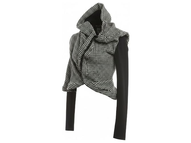 Autre Marque Women's houndstooth pattern jacket Black Sand - view 2