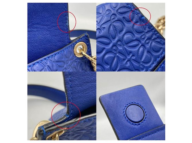 Borsa a Spalla con Catena Loewe Avenue Blu - vista 10