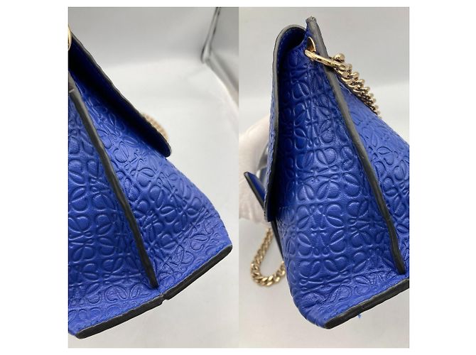 Borsa a Spalla con Catena Loewe Avenue Blu - vista 4