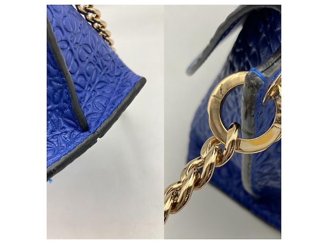 Borsa a Spalla con Catena Loewe Avenue Blu - vista 6