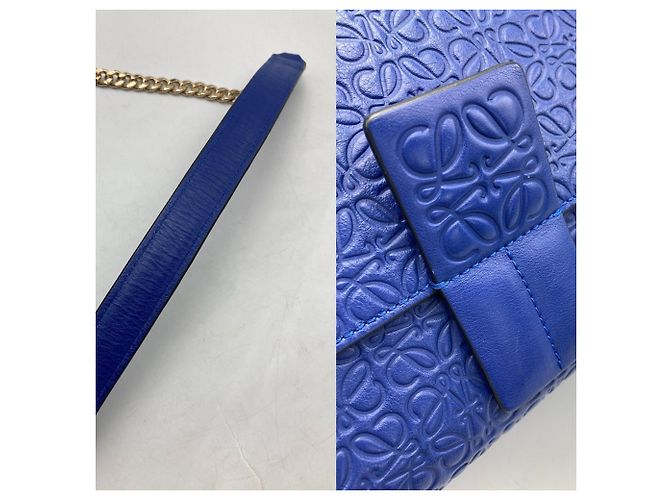 Borsa a Spalla con Catena Loewe Avenue Blu - vista 7