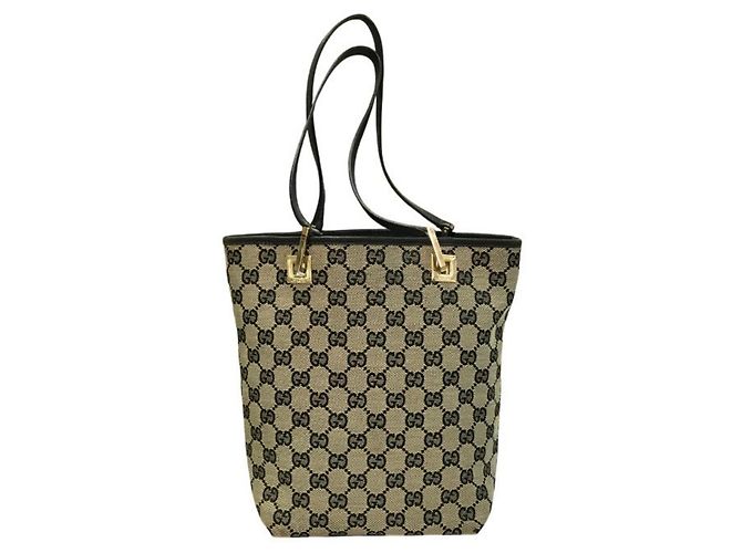 Borsa Tote Gucci GG Canvas nera Nero - vista 2