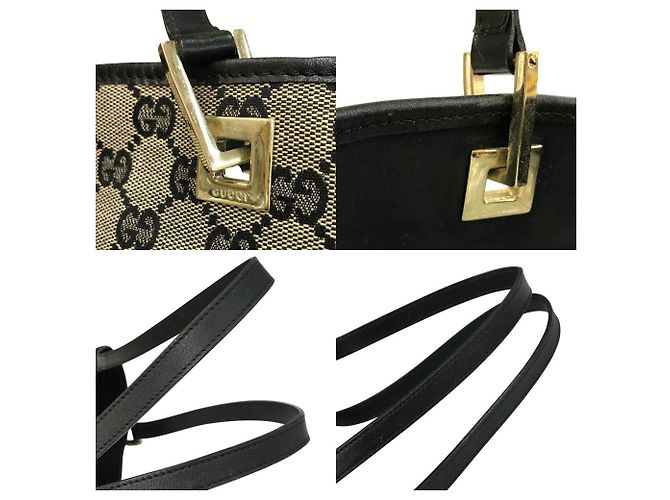 Borsa Tote Gucci GG Canvas nera Nero - vista 7