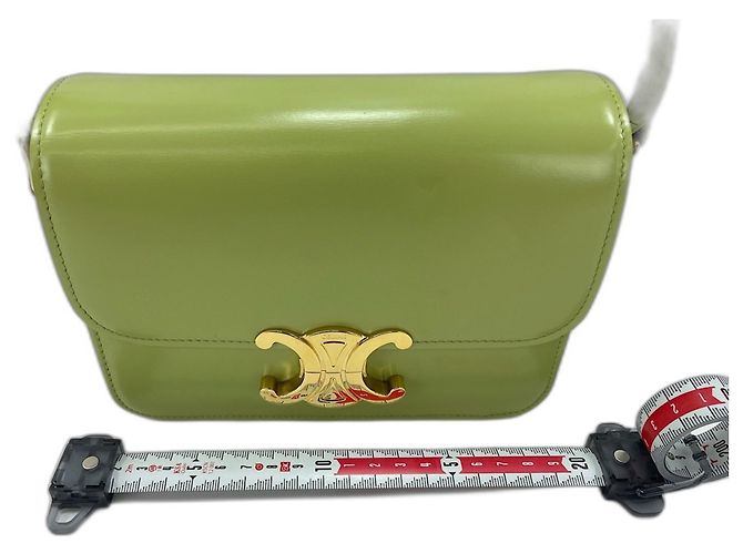 Céline Borsa a tracolla Teen in pelle verde Celine - vista 3