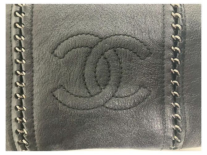 Borsa a tracolla Chanel in pelle nera Nero - vista 9