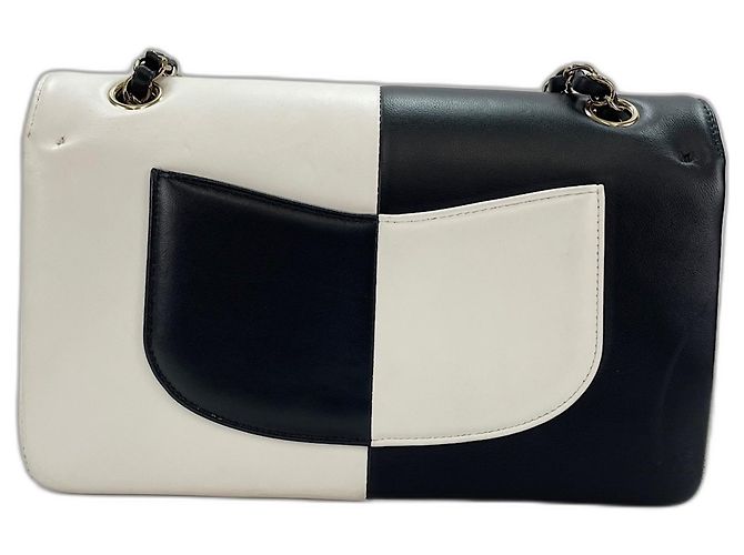 Borsa a Spalla Chanel Bicolor Double Flap Nero - vista 2